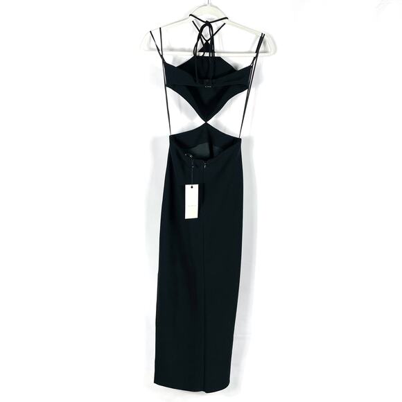 Bec + Bridge Iris Dress Black Halter Maxi Cutout Backless Stretch Women Sz 4 - Picture 9 of 14